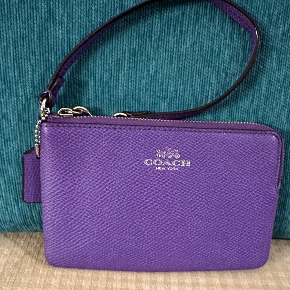 Coach Purple Leather Wristlet